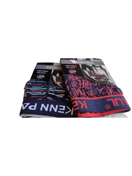 Erkek Dijital Baskılı Cotton Pamuk İkili Boxer KP202 - 8