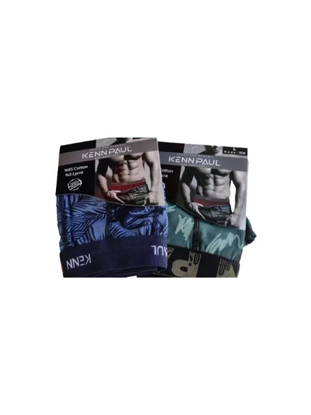 Erkek Dijital Baskılı Cotton Pamuk İkili Boxer kp205 - 12