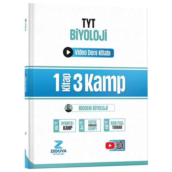 Zeduva Yayınları Biosem Tyt Biyoloji 1 Kitap 3 Kamp Video Ders Kitabı - 1
