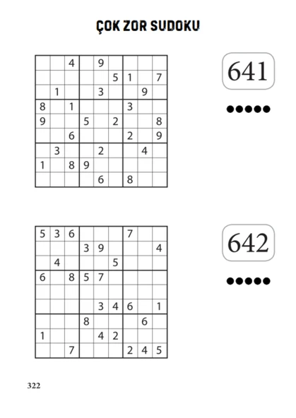 Zor-Çok Zor Sudoku Spiralli Kitap (320 Sudoku Cevaplarıyla) - 4