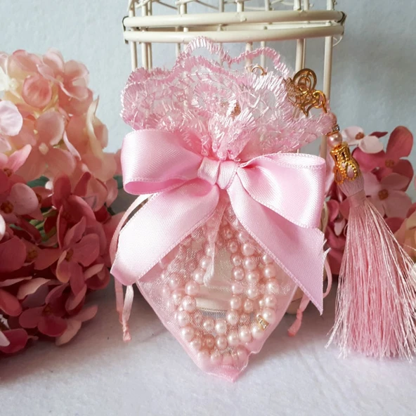 İnci Tesbihli Pembe Kese Mevlit Hatırası(30 Adet)