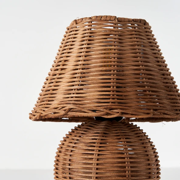 Apliqa Gırona Rattan Hasır Abajur Masa Lambası - Resim 4