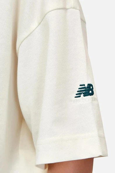 New Balance Lifestyle WNT1402-SST Krem Kadın Tişört - 5