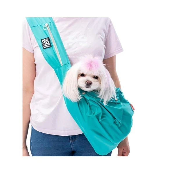 Pawstar Crossbody Kedi ve Küçük Irk Köpek Taşıma Çantası Mint 50x15x20 Cm