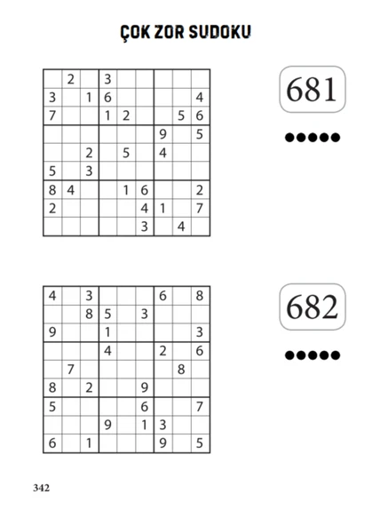 Zor-Çok Zor Sudoku Spiralli Kitap (320 Sudoku Cevaplarıyla) - 3