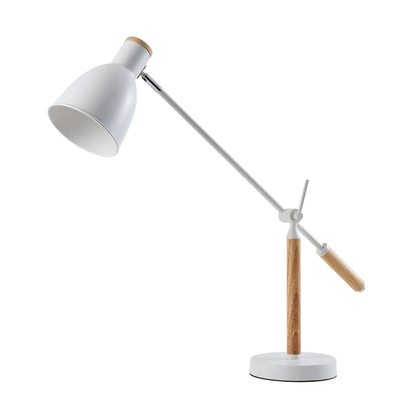 Apliqa Marmo Ahşap Detaylı Beyaz Ders Çalışma Masası Lambası - Resim 2