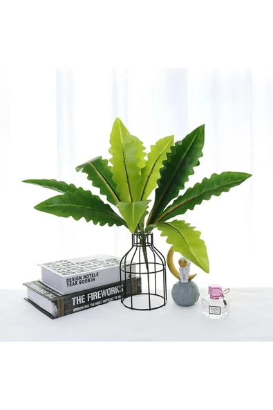 fesleğen çiçek Yapay Çiçek Kraton Yaprağı 11 Dal 45 Cm