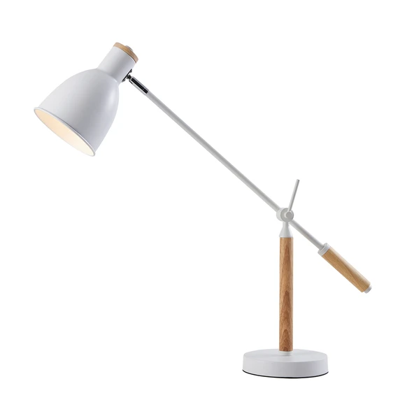 Apliqa Marmo Ahşap Detaylı Beyaz Ders Çalışma Masası Lambası - Resim 3