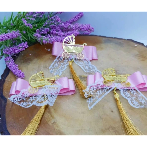 Pembe Puset İsimli Ayna Bebek Şekeri(30 Adet) - 2