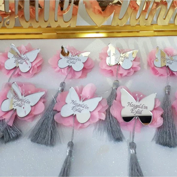 Püskülü Minik Kelebek Bebek Şekeri(20 Adet)