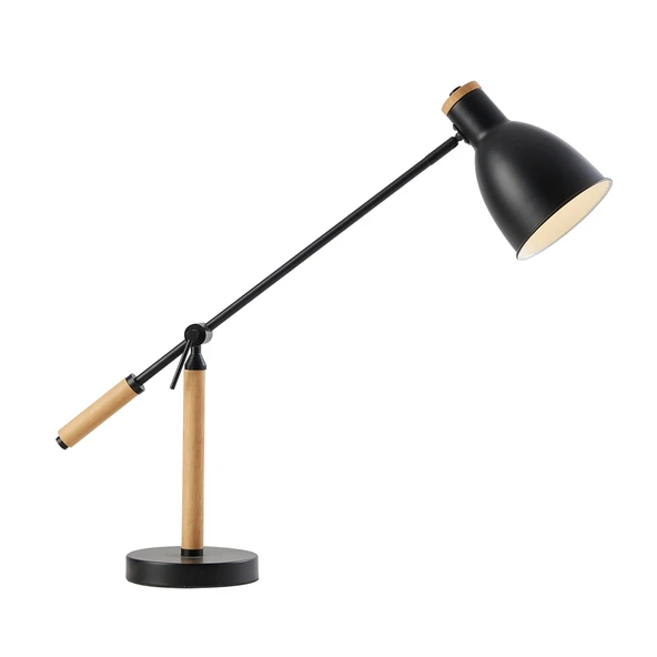 Apliqa Marmo Ahşap Detaylı Siyah Ders Çalışma Masası Lambası ürün görseli