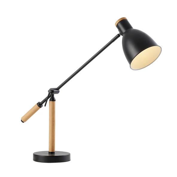 Apliqa Marmo Ahşap Detaylı Siyah Ders Çalışma Masası Lambası - Resim 2