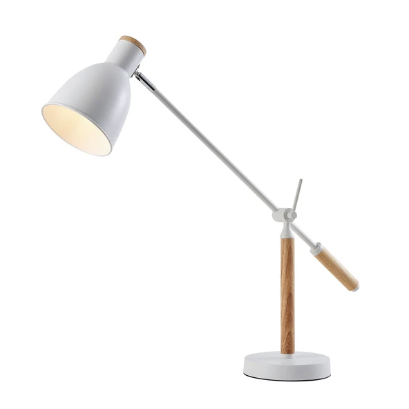 Apliqa Marmo Ahşap Detaylı Beyaz Ders Çalışma Masası Lambası ürün görseli