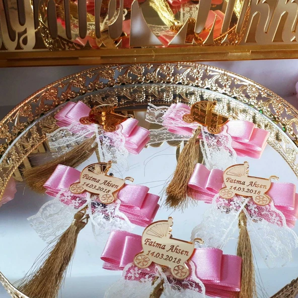 Pembe Puset İsimli Ayna Bebek Şekeri(30 Adet)