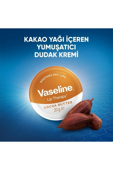 Vaseline Lip Therapy Yumuşatıcı Dudak Kremi Kakao Yağı 20 G - 3