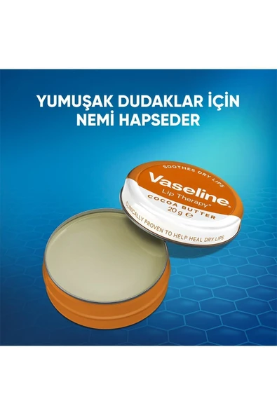 Vaseline Lip Therapy Yumuşatıcı Dudak Kremi Kakao Yağı 20 G - 4