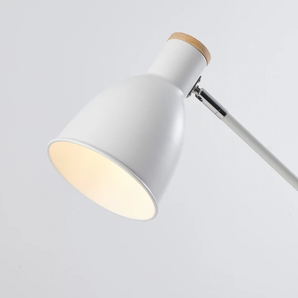 Apliqa Marmo Ahşap Detaylı Beyaz Ders Çalışma Masası Lambası - Resim 4