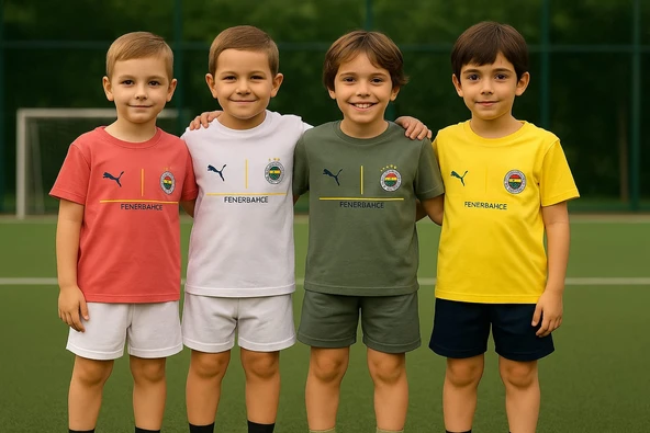 Çocuk Giyim, GS, BJK, FB Tişörtü üst toptan 4lü seri Suprem kumaş - Resim 3