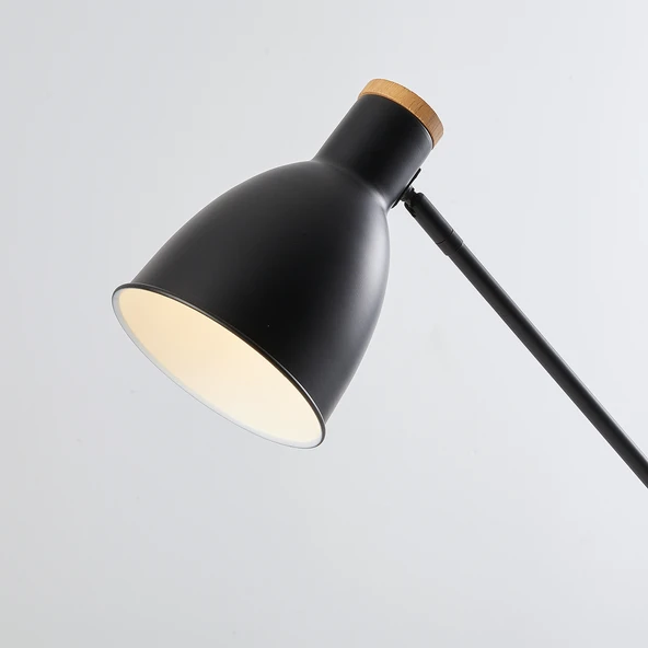 Apliqa Marmo Ahşap Detaylı Siyah Ders Çalışma Masası Lambası - Resim 4