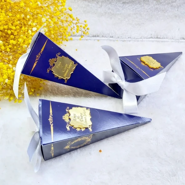 Mavi Külah Pleksi İsimlikli Erkek Bebek Mevlit Şekeri(30 Adet) - Resim 3