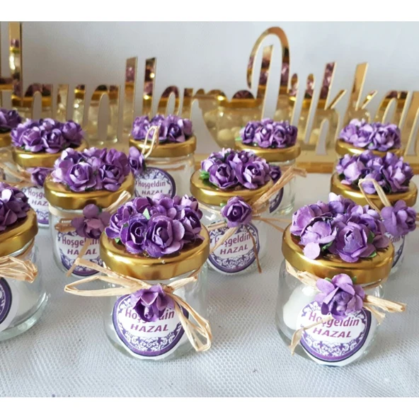 Altın Kapaklı Kavanoz Hediyelik(30 Adet)