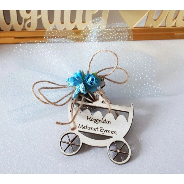 Ahşap Puset Bebek Şekeri(30 Adet) ürün görseli