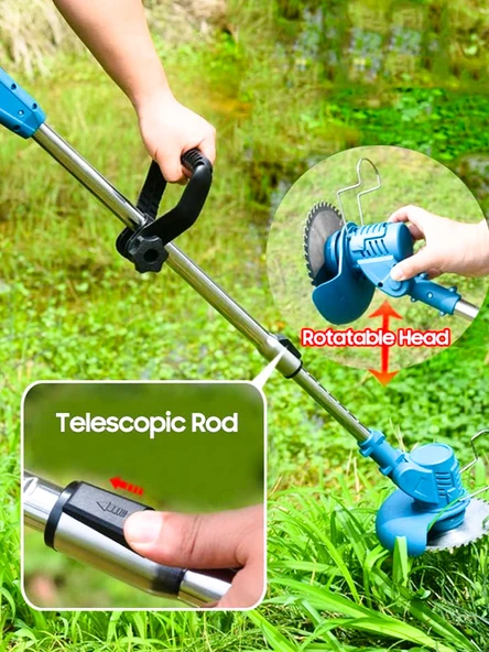 Rowermax İbeltech Pro-S Çift Akülü Şarjlı Kenar Ot Çalı Çim Biçme Kesme Tırpan Makinesi - 3