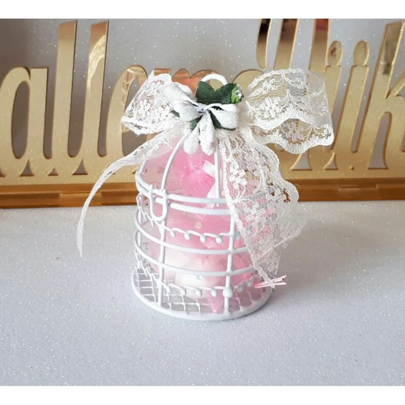 Metal Kafes Dantel Süslemeli Nikah Şekeri(30 Adet)