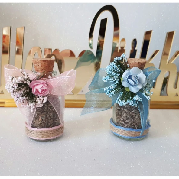 Lavanta Şişesi Hasır İpli Bebek Şekeri(30 Adet)