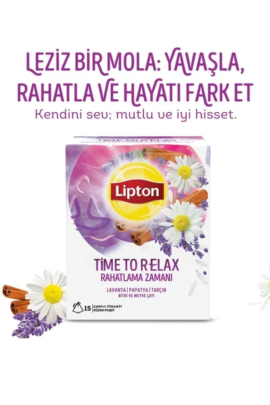 Lipton Time To Relax Bardak Poşet Bitki Çayı 15'li 22.5 gr - 2