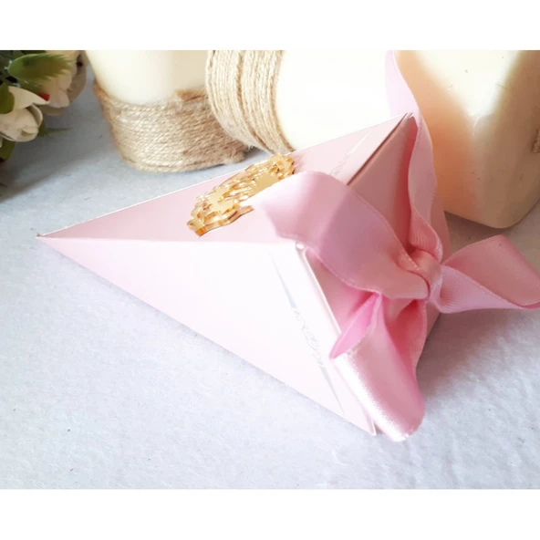 Pembe Kulah Pleksi İsimlikli Bebek Şekeri(30 Adet) - 2