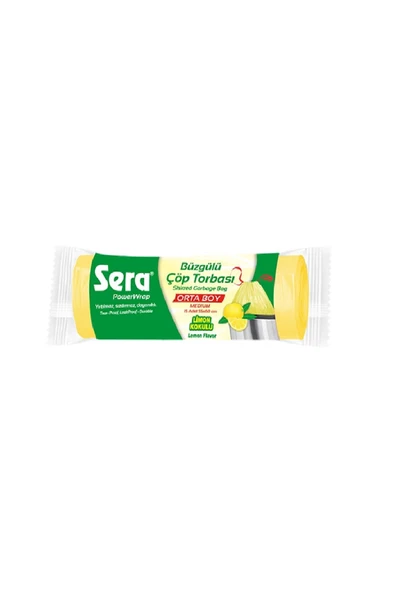SERA Çöp Torbası Büzgülü Limon Kokulu Orta Boy 15 Li 55 x 60 Cm x 8 Paket - 2