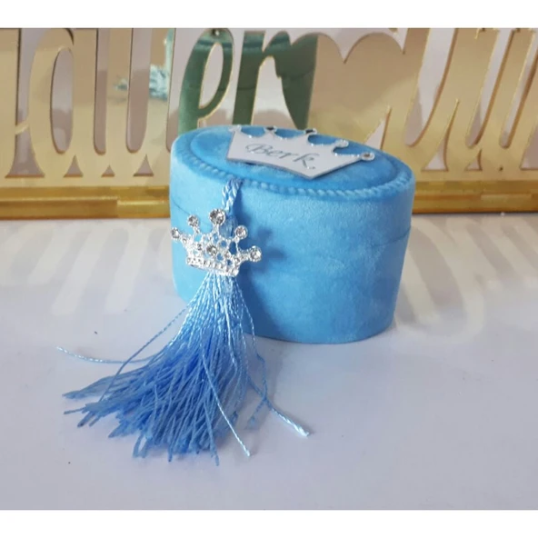 Taç Süslemeli Pleksi İsimlikli Kutu Bebek Şekeri(30 Adet) ürün görseli