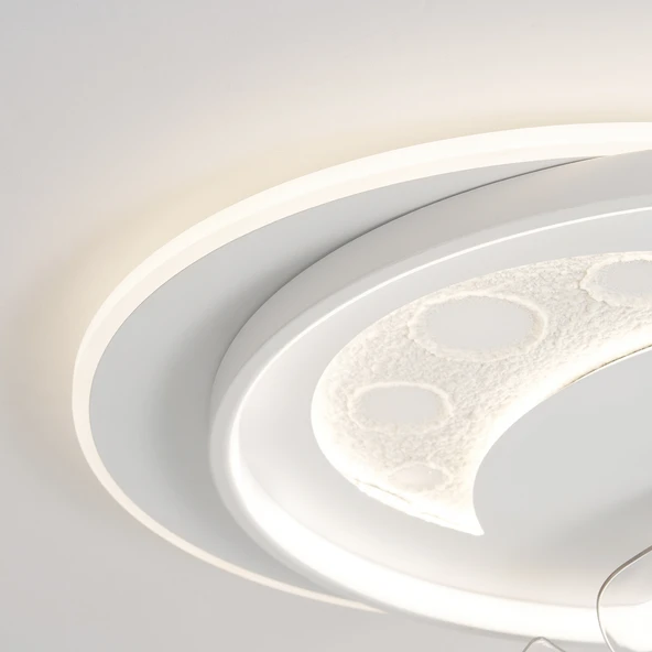 Apliqa Arıa 3D Plafonyer Pervaneli Ledli Avize - Resim 4