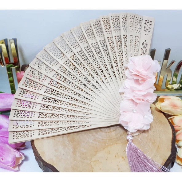 Lazer Çiçek Süslü Yelpaze Bebek Şekeri(30 Adet)