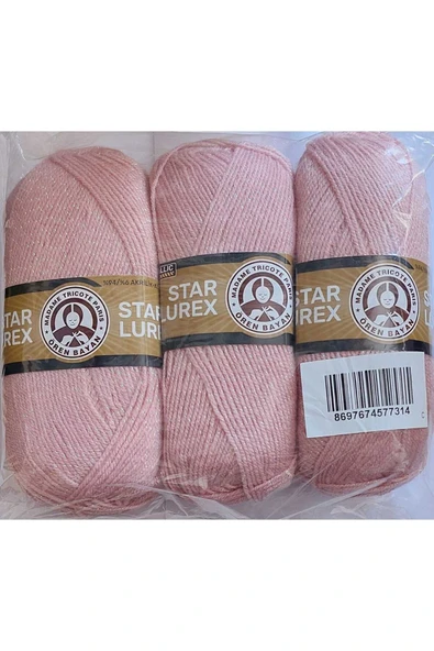 Ören Bayan Star Lurex Metalik El Örgü Ipi 100g 001 Y Pembe