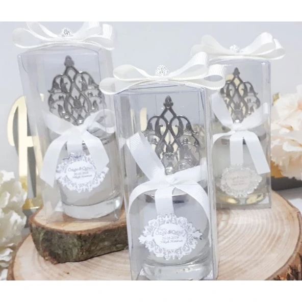 İşlemeli Pleksi Aynalı Mum Bebek Hediyelik(30 Adet)