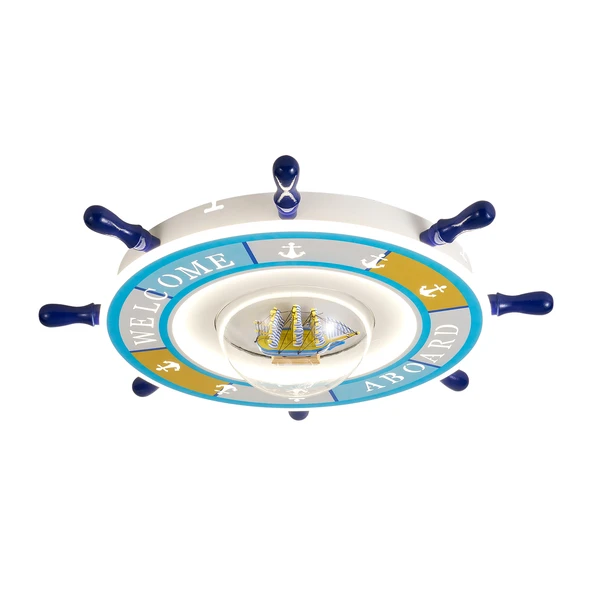 Apliqa Loui Ledli Gemi Dümeni Desenli Plafonyer Çocuk Odası Avize - Resim 2