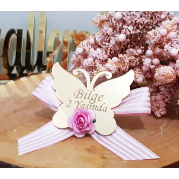 Saten Kurdelalı Kelebek Bebek Şekeri(30 Adet)