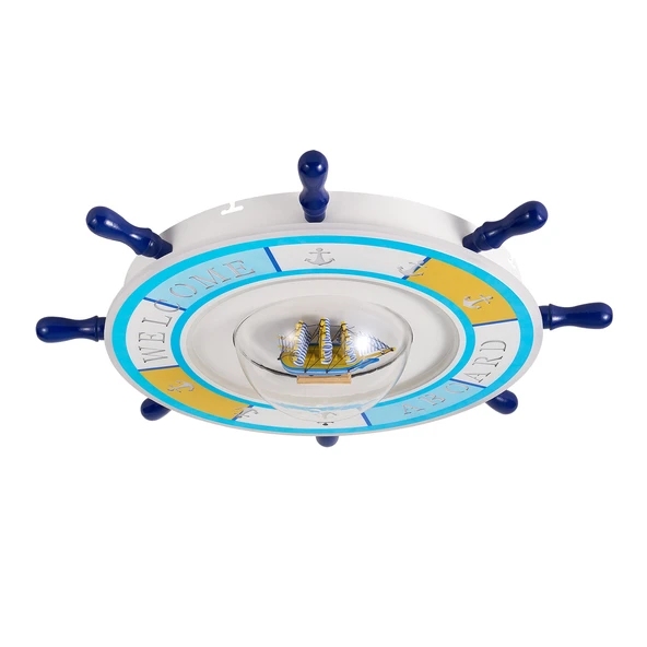 Apliqa Loui Ledli Gemi Dümeni Desenli Plafonyer Çocuk Odası Avize - Resim 3