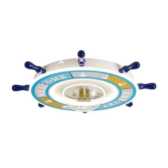 Apliqa Loui Ledli Gemi Dümeni Desenli Plafonyer Çocuk Odası Avize ürün görseli