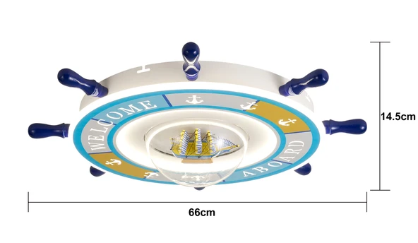 Apliqa Loui Ledli Gemi Dümeni Desenli Plafonyer Çocuk Odası Avize - Resim 5