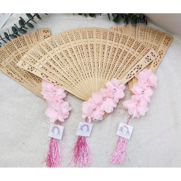 Lazer Çiçek Süslü Yelpaze Bebek Şekeri(30 Adet) - 2