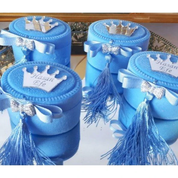 Mavi Kutu Pleksi İsimli Ve Fiyonklu(30 Adet) ürün görseli