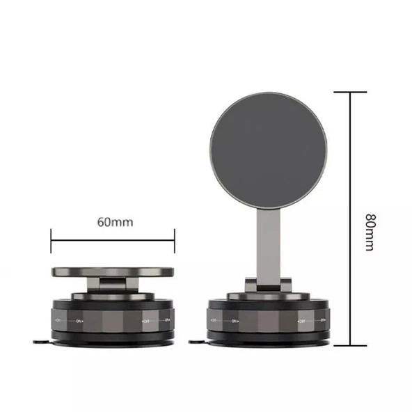 Güçlü 360 Derece Dönebilen Manyetik Mıknatıslı Araç Telefon Tutucu - 4