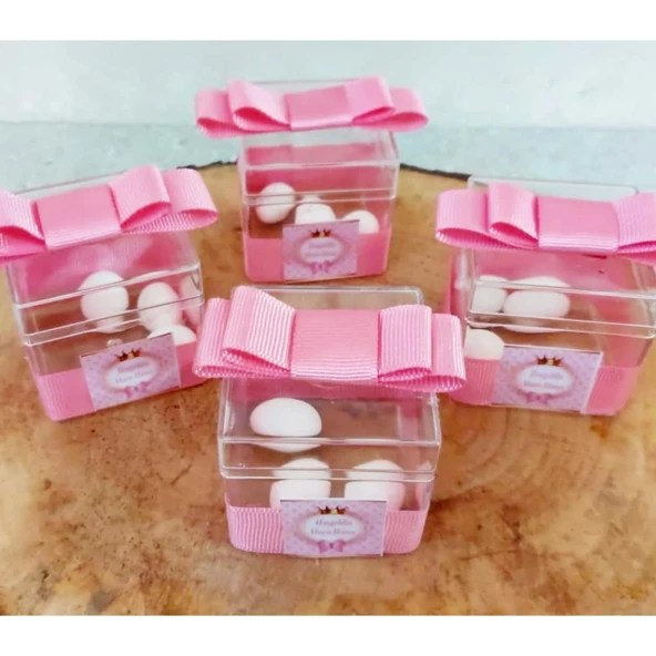 Etiketli Şeffaf Kutu Bebek Şekeri(25 Adet) - Resim 2