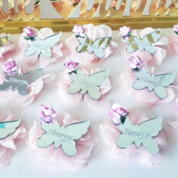 Çiçekli İsimli Kelebek Bebek Şekeri(30 Adet) ürün görseli