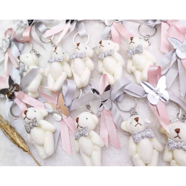 Büyük Boy Tüysüz Ayıcık Anahtarlik Bebek Sekeri(30 Adet) - Resim 2