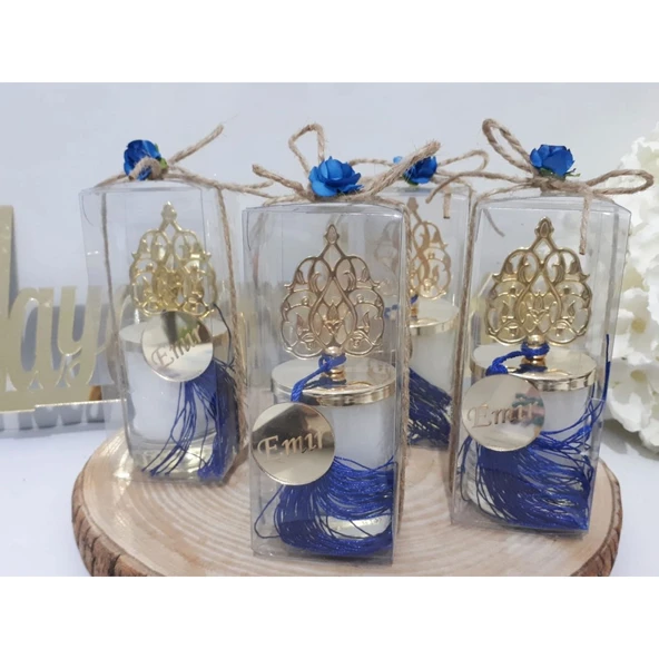 Hasır İpli Osmanlı Tepelikli Mum Hediyelik(30 Adet)