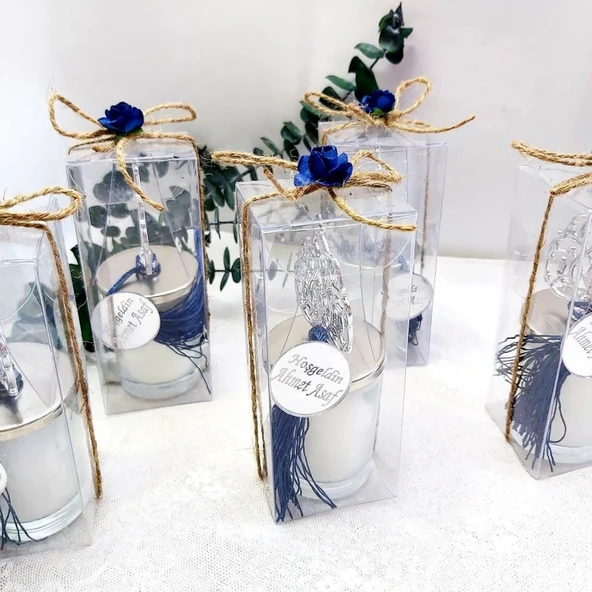 Hasır İpli Osmanlı Tepelikli Mum Hediyelik(30 Adet) - 3